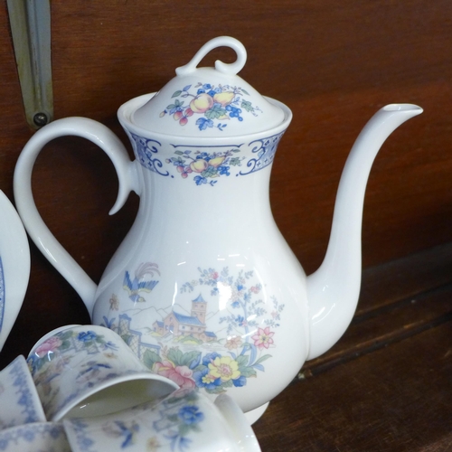 701 - Royal Albert Songbird New Romance coffee service with pot and tea service, lacking teapots **PLEASE ... 