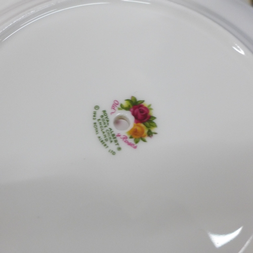 703 - A Royal Albert Old Country Roses two tier cake stand and a Royal Worcester plate, both boxed