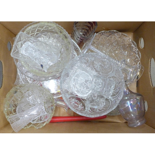 1093 - A large collection of glassware including cake stands, fruit bowls, candle holders, vases, etc. **PL... 