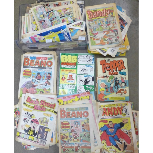 1102 - Two boxes of mixed comics, Beano, Dandy, Buster, etc. **PLEASE NOTE THIS LOT IS NOT ELIGIBLE FOR IN-... 