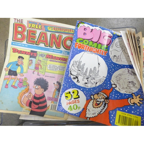 1102 - Two boxes of mixed comics, Beano, Dandy, Buster, etc. **PLEASE NOTE THIS LOT IS NOT ELIGIBLE FOR IN-... 