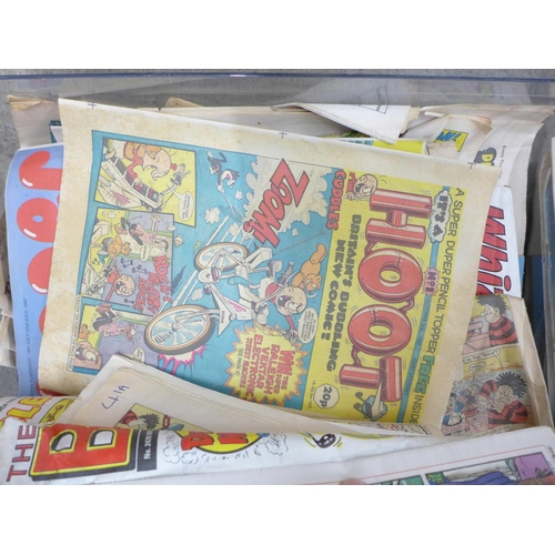 1102 - Two boxes of mixed comics, Beano, Dandy, Buster, etc. **PLEASE NOTE THIS LOT IS NOT ELIGIBLE FOR IN-... 