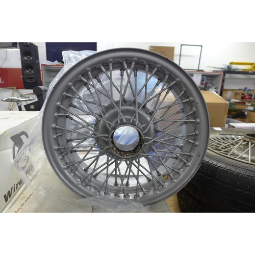 5296 - A set of four boxed MWS XW515/CR wire wheels