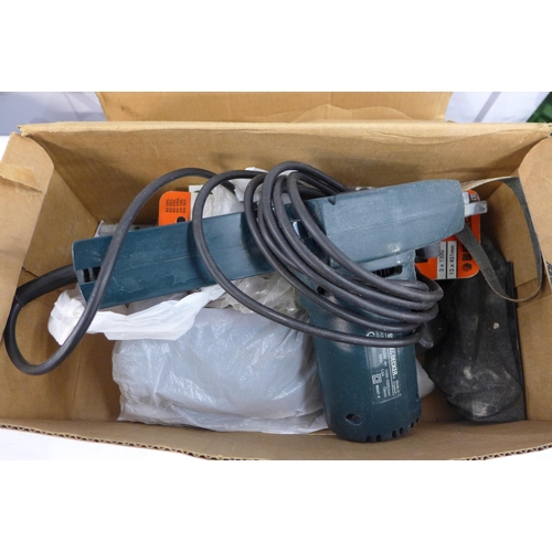 5299 - A quantity of assorted tools including a Black & Decker power file with attachments, a 10mm air belt... 