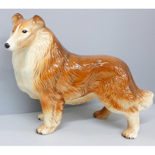 720 - A Melba Collie dog, Jema pike, tail a/f and a Staffordshire flatback