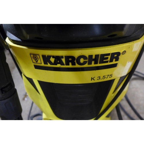 5302 - A Karcher K3.575 jet wash with hose, lance and patio cleaner attachment