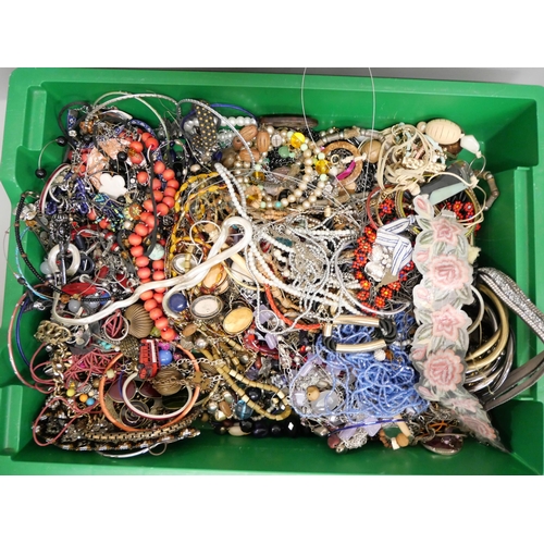 736 - Three bags of costume jewellery