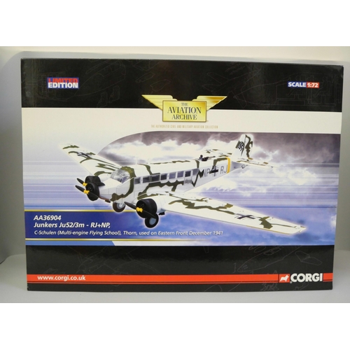 758 - Corgi Aviation Archive AA36904 Junkers JU 52/3M 1:72, boxed