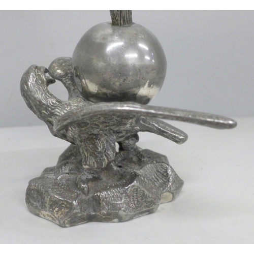 605 - A plated eagle epergne