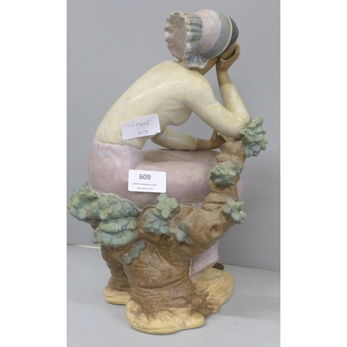 609 - A large Lladro figure, Poetic Moment, matt finish, 42.5cm