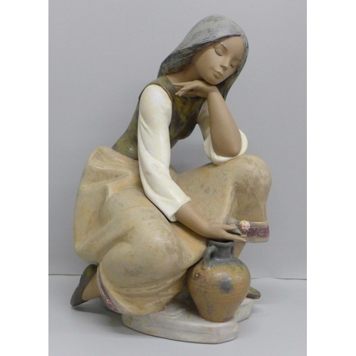 610 - A large Lladro figure, Classic Water Carrier, matt finish, 46cm