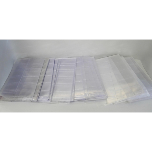 791 - Plastic Page Protectors, hundreds of 4 pocket postcard transparent page protectors, 9 pocket trade c... 