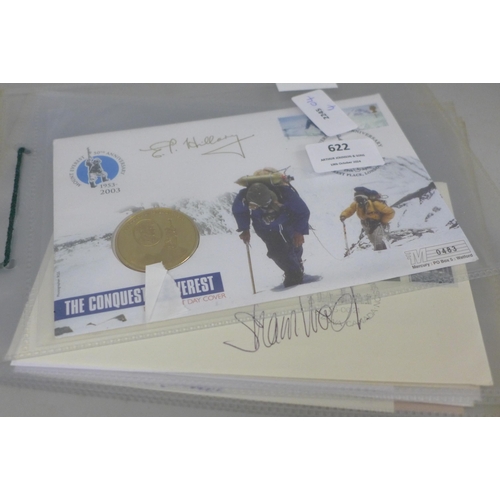 622 - Stamps; six signed mountaineering covers