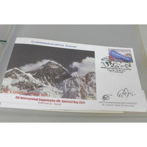 622 - Stamps; six signed mountaineering covers