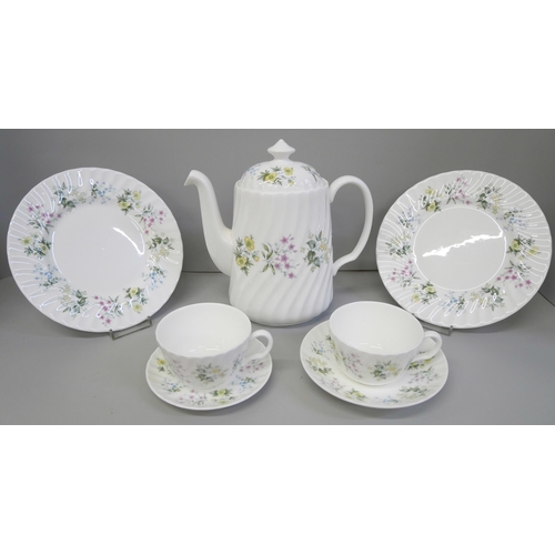 797 - A Minton, Spring Valley dinner service including espresso cups and saucers, condiments and gravy boa... 