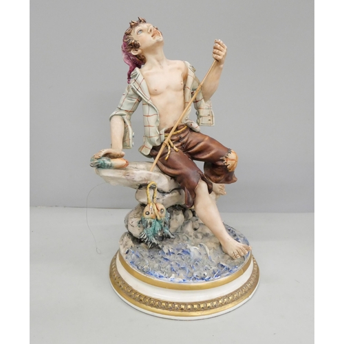 805 - A Neopolitan figure of a fisher-boy, signed Michele