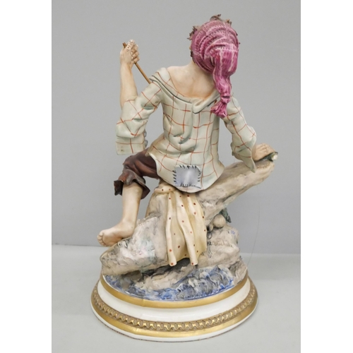 805 - A Neopolitan figure of a fisher-boy, signed Michele