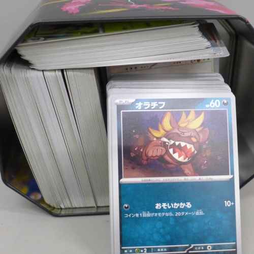 632 - 470+ Japanese Pokémon cards including 30+ Holographic and Holo Rares with a collectors tin