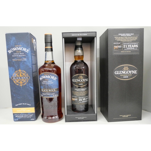 810 - Two bottles; Glengoyne Highland Single Malt Scotch Whisky, Glen of The Wild Geese, boxed, and Bowmor... 