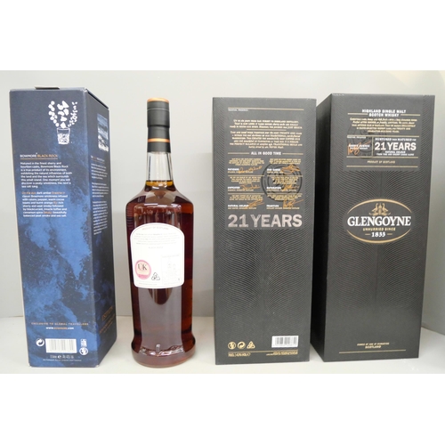 810 - Two bottles; Glengoyne Highland Single Malt Scotch Whisky, Glen of The Wild Geese, boxed, and Bowmor... 