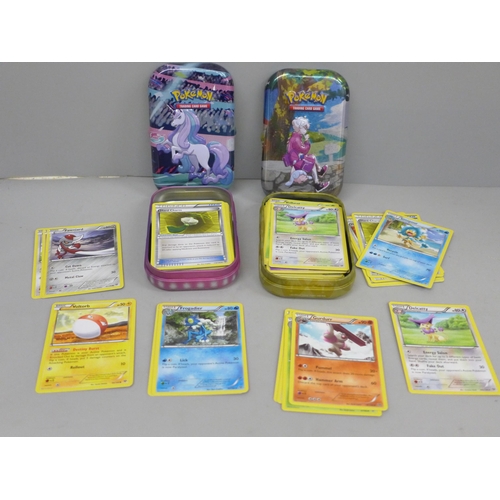 635 - 115+ vintage Pokémon cards, all cards are from XY base set in collectors tin