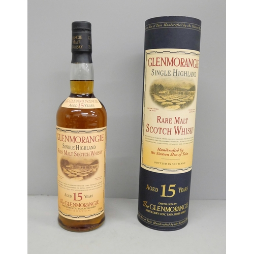 812 - A bottle of Glenmorangie Single Highland Rare Malt Scotch Whisky, Aged 15 years and six other bottle... 