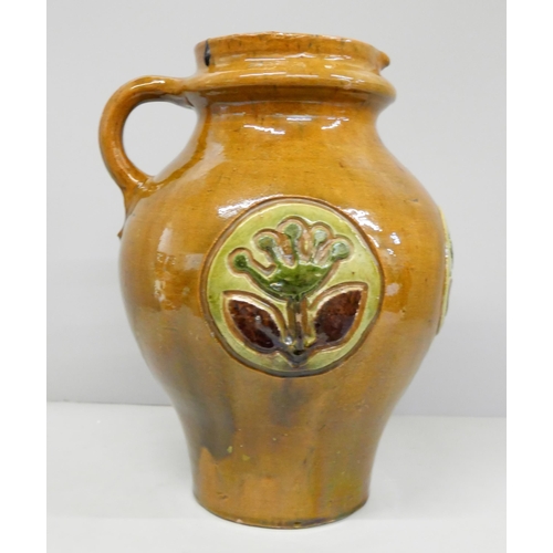 819 - A Studio Pottery Art Nouveau salt glaze stoneware pitcher