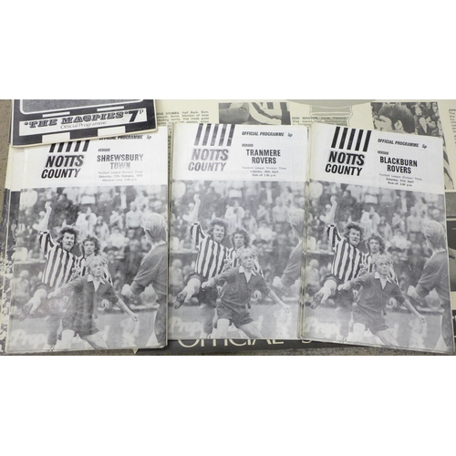 660 - A collection of 1970s Notts County Football programmes, 1970/71, 1971/72, 1972/73 and 1973/74 plus p... 