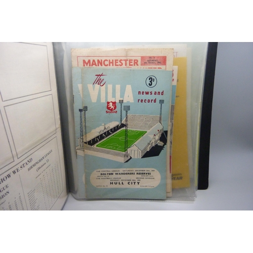 844 - Football programmes; 24 reserve team football programmes 1948 onwards, including many single sheet N... 