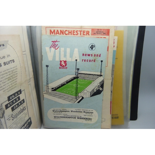 844 - Football programmes; 24 reserve team football programmes 1948 onwards, including many single sheet N... 