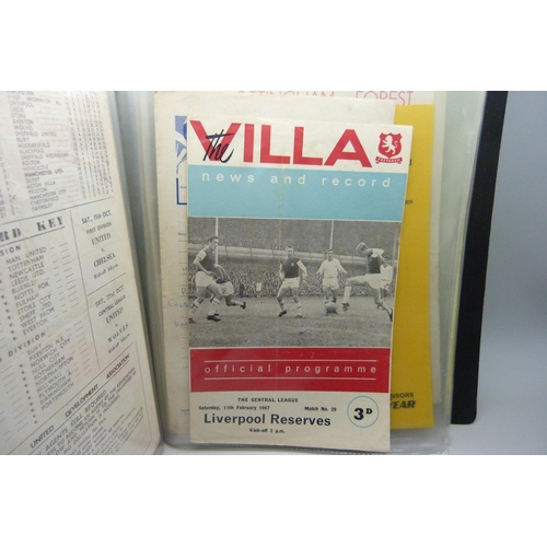 844 - Football programmes; 24 reserve team football programmes 1948 onwards, including many single sheet N... 