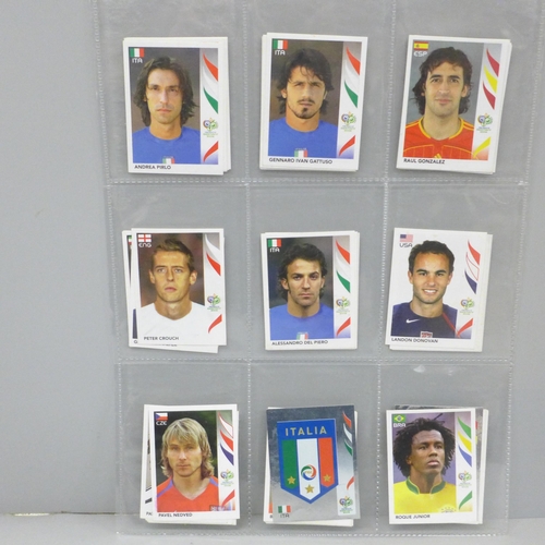 670 - Football stickers, issued by Panini from their 2006 World Cup Set, 60 in total, good condition