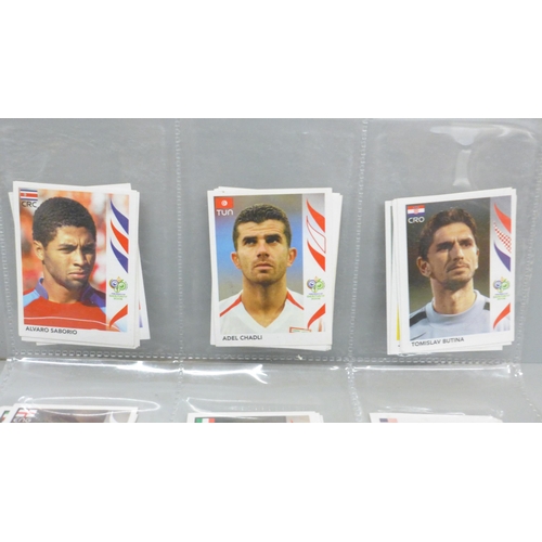 670 - Football stickers, issued by Panini from their 2006 World Cup Set, 60 in total, good condition