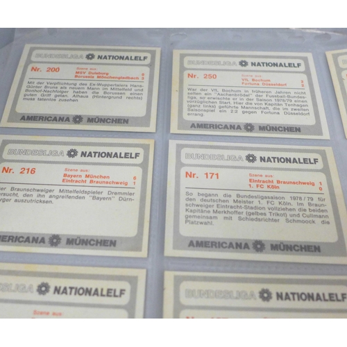 672 - Football Trading Cards, issues by Americana Munchen from their 1970 set, 70 in total, excellent cond... 