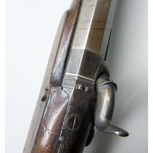 852 - An early 19th century dueling pistol, marked Jewesson Battie, 39.5cm