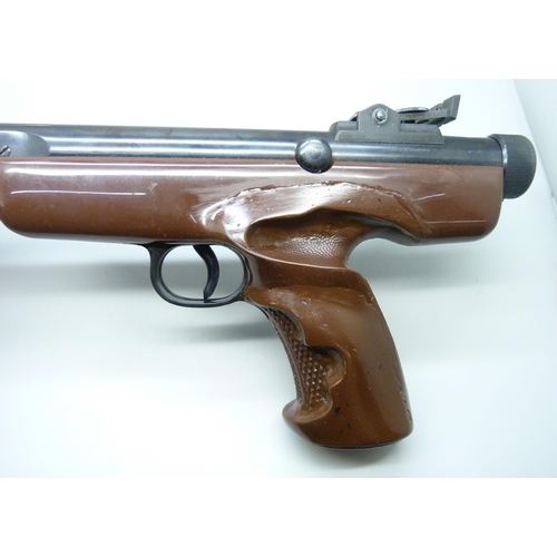 853 - A 4.5 .177 calibre target shooting air pistol, handle a/f