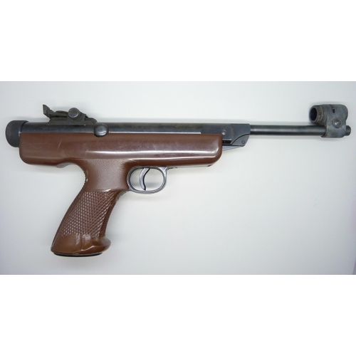 853 - A 4.5 .177 calibre target shooting air pistol, handle a/f