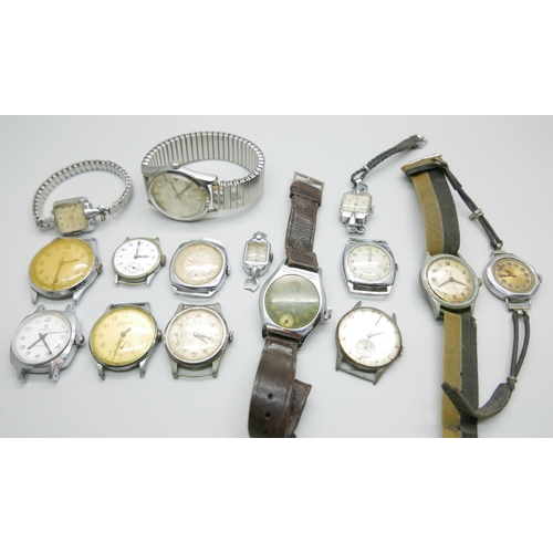 874 - A collection of ladys and gentlemans mechanical wristwatches