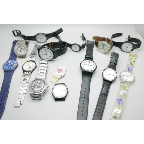 875 - A collection of Swatch wristwatches