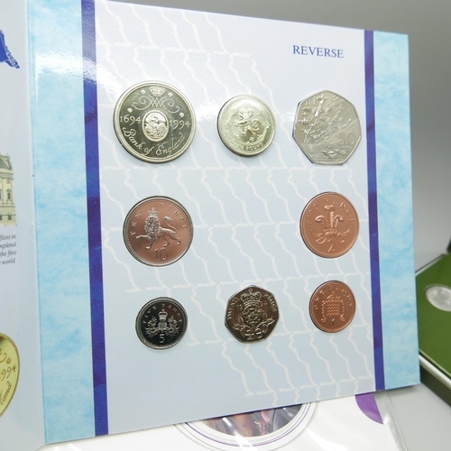 901 - A collection of coin sets including UK 1994, The Official UK Royal Wedding coin 2011 and Britains Fi... 