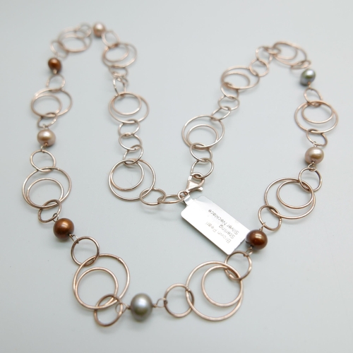 904 - A Gemporia silver gilt and pearl necklace and one other