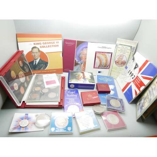 926 - A collection of coin sets including UK 1991 and 1992, Queen Elizabeth The Queen Mother, 1993 UK proo... 