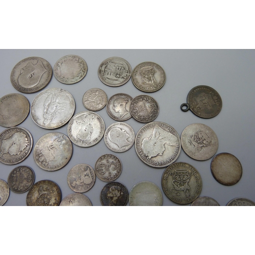 945 - A collection of silver coins, 262g of pre 1920 including Victorian, and 30g of 1920 to 1946