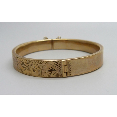 947 - A 9ct gold bangle, Birmingham 1973, 12.2g