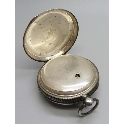 963 - A silver cased Waltham pocket watch, Birmingham 1890