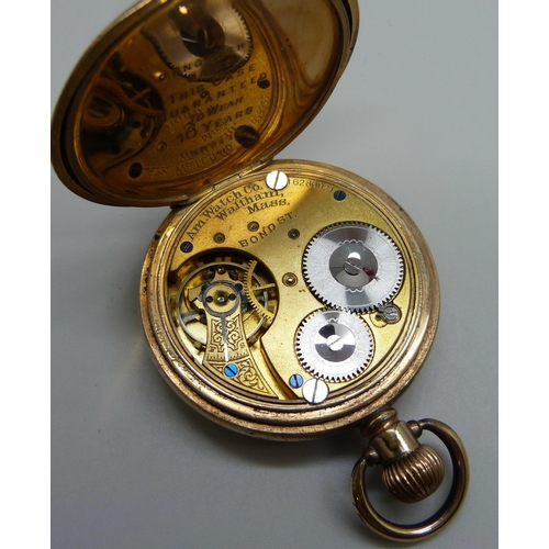 964 - A Waltham top-wind pocket watch, 10 years rolled gold case