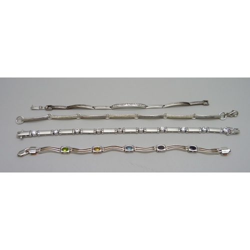 972 - Four silver bracelets