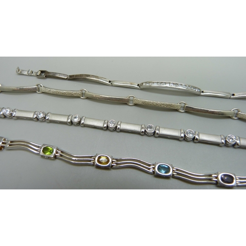 972 - Four silver bracelets