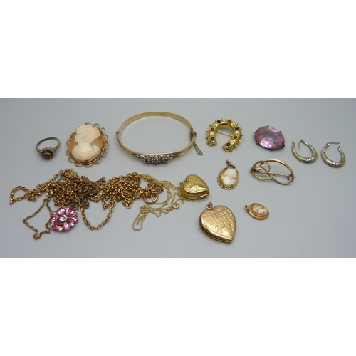 974 - A collection of rolled gold and gold plated jewellery