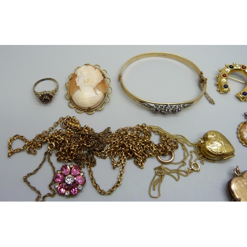 974 - A collection of rolled gold and gold plated jewellery